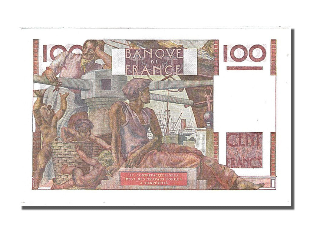 Billete, Francia, 100 Francs, 100 F 1945-1954 ''Jeune Paysan'', 1953