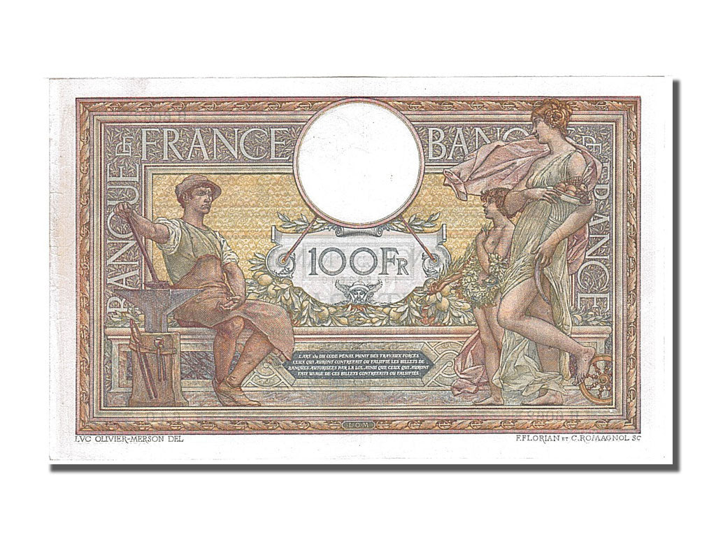 Billet, France, 100 Francs, 100 F 1908-1939 ''Luc Olivier Merson'', 1919