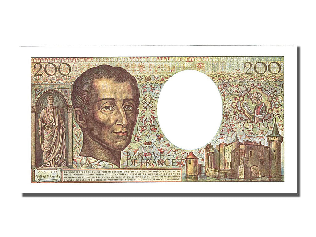 Banknote, France, 200 Francs, 200 F 1981-1994 ''Montesquieu'', 1994, UNC(65-70)