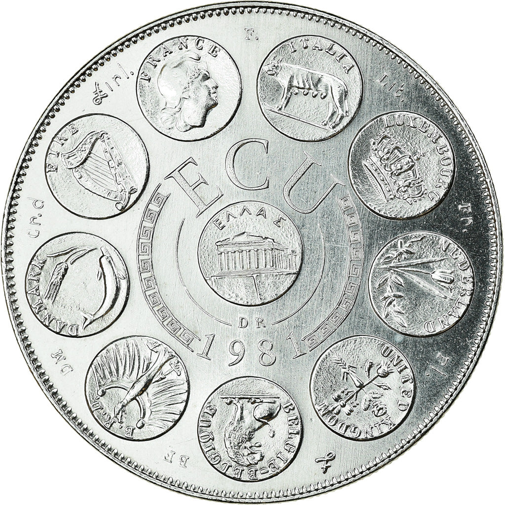 Francia, medalla, Ecu Europa, Europe Assise, Politics, Society, War, 1981