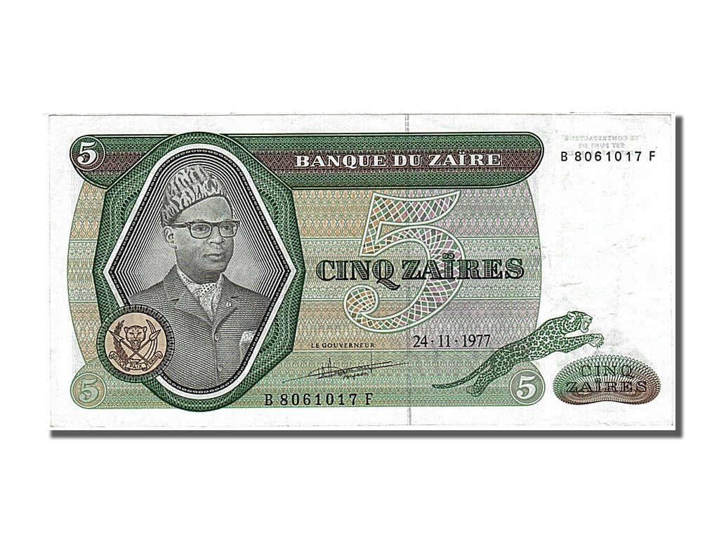 Billete, 5 Zaïres, 1977, Zaire, 1977-11-24, EBC
