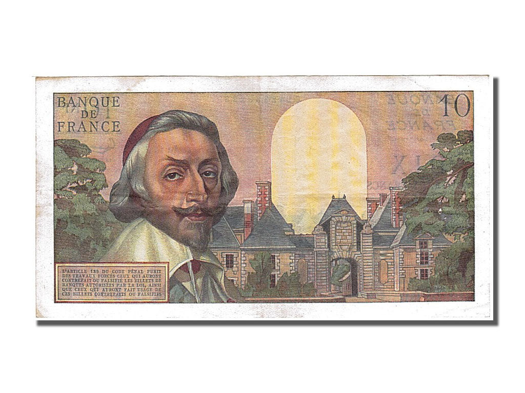 Biljet, Frankrijk, 10 Nouveaux Francs, 10 NF 1959-1963 ''Richelieu'', 1960