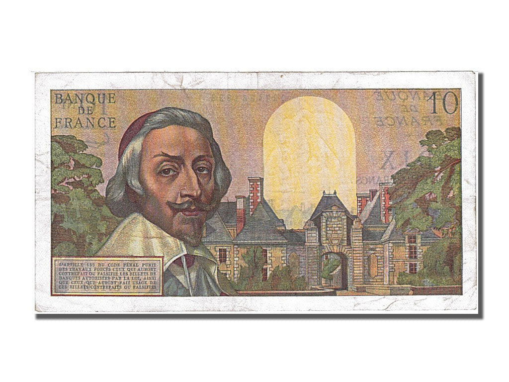 Biljet, Frankrijk, 10 Nouveaux Francs, 10 NF 1959-1963 ''Richelieu'', 1960