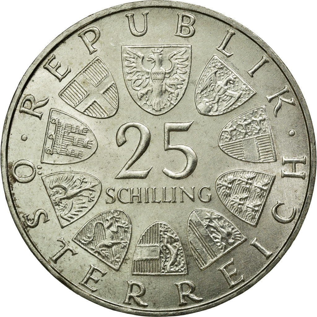 Coin, Austria, 25 Schilling, 1972, MS(60-62), Silver, KM:2912
