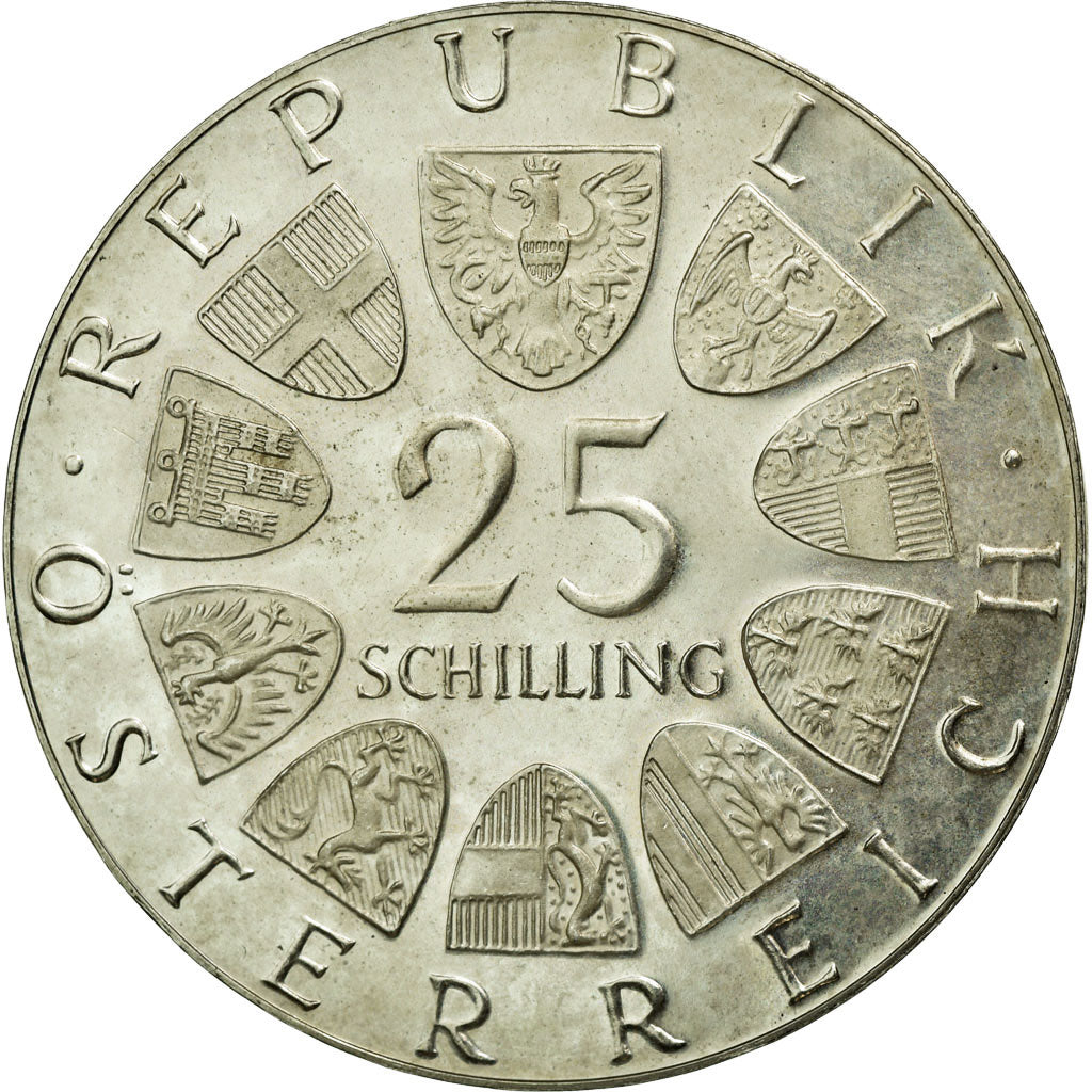 Coin, Austria, 25 Schilling, 1973, MS(60-62), Silver, KM:2915