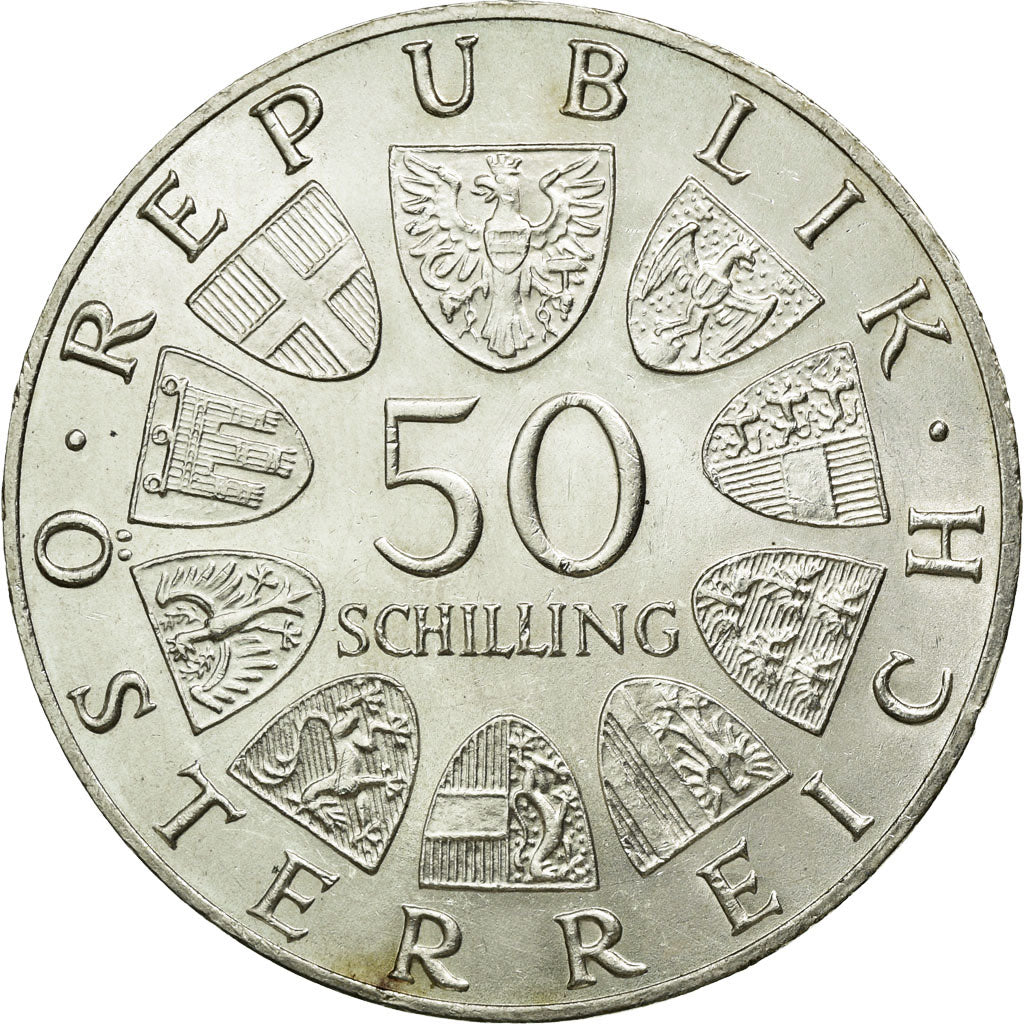 Coin, Austria, 50 Schilling, 1966, AU(55-58), Silver, KM:2900