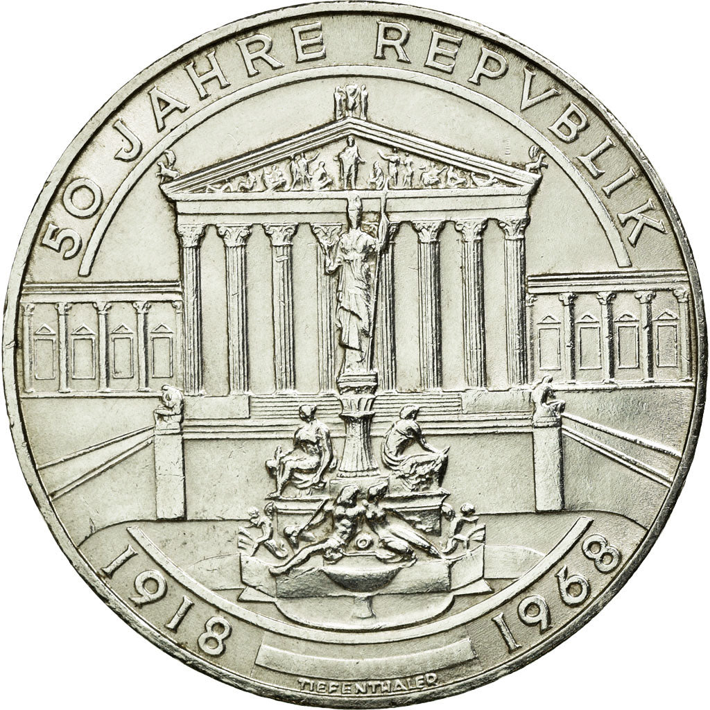 Coin, Austria, 50 Schilling, 1968, MS(60-62), Silver, KM:2904.1