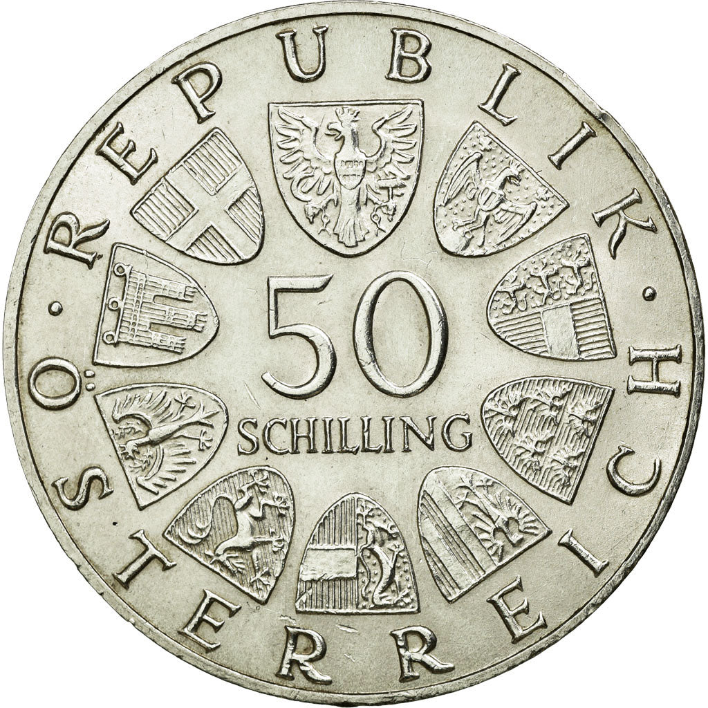 Coin, Austria, 50 Schilling, 1968, MS(60-62), Silver, KM:2904.1