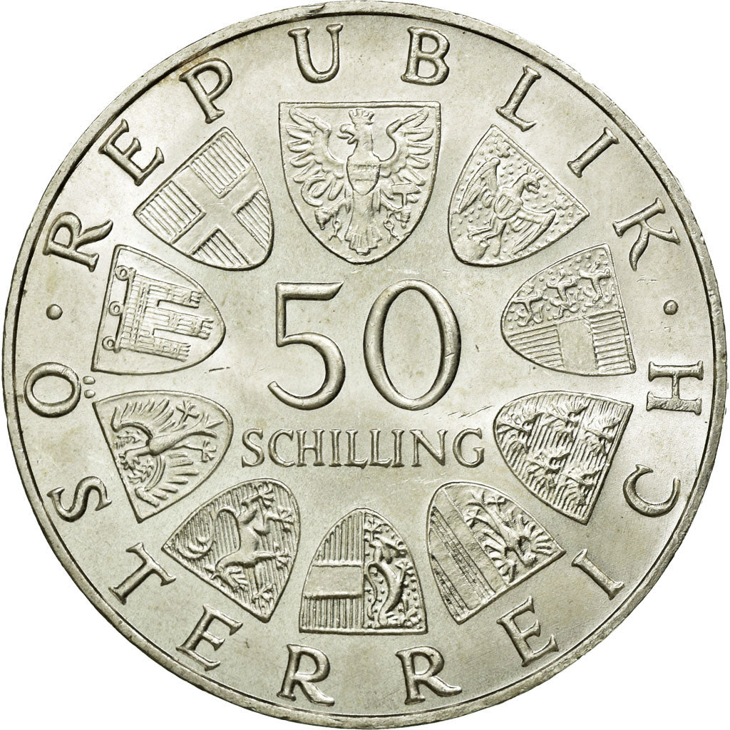 Coin, Austria, 50 Schilling, 1970, MS(60-62), Silver, KM:2909