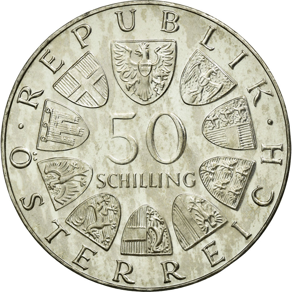 Coin, Austria, 50 Schilling, 1973, AU(55-58), Silver, KM:2916