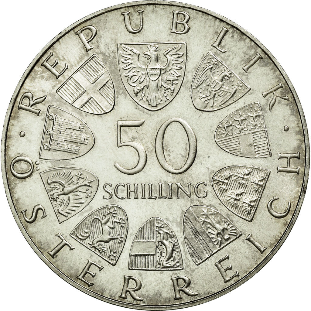 Coin, Austria, 50 Schilling, 1973, MS(60-62), Silver, KM:2917