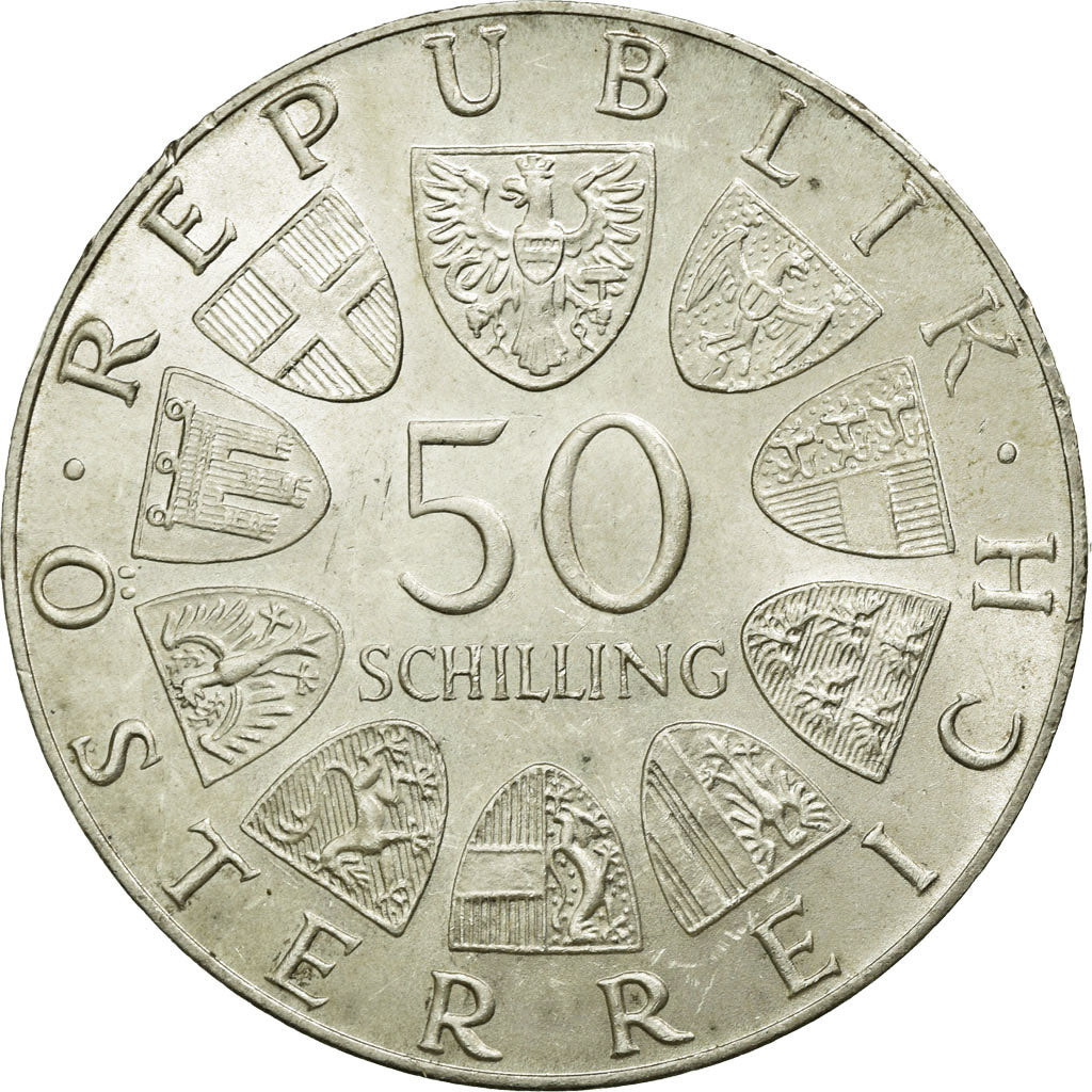 Coin, Austria, 50 Schilling, 1974, MS(60-62), Silver, KM:2919