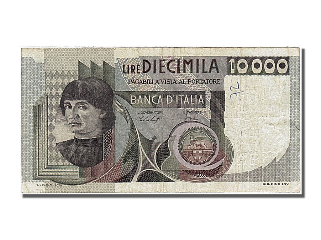 Banknot, Włochy, 10,000 Lire, 1976, 1976-11-30, VF(30-35)