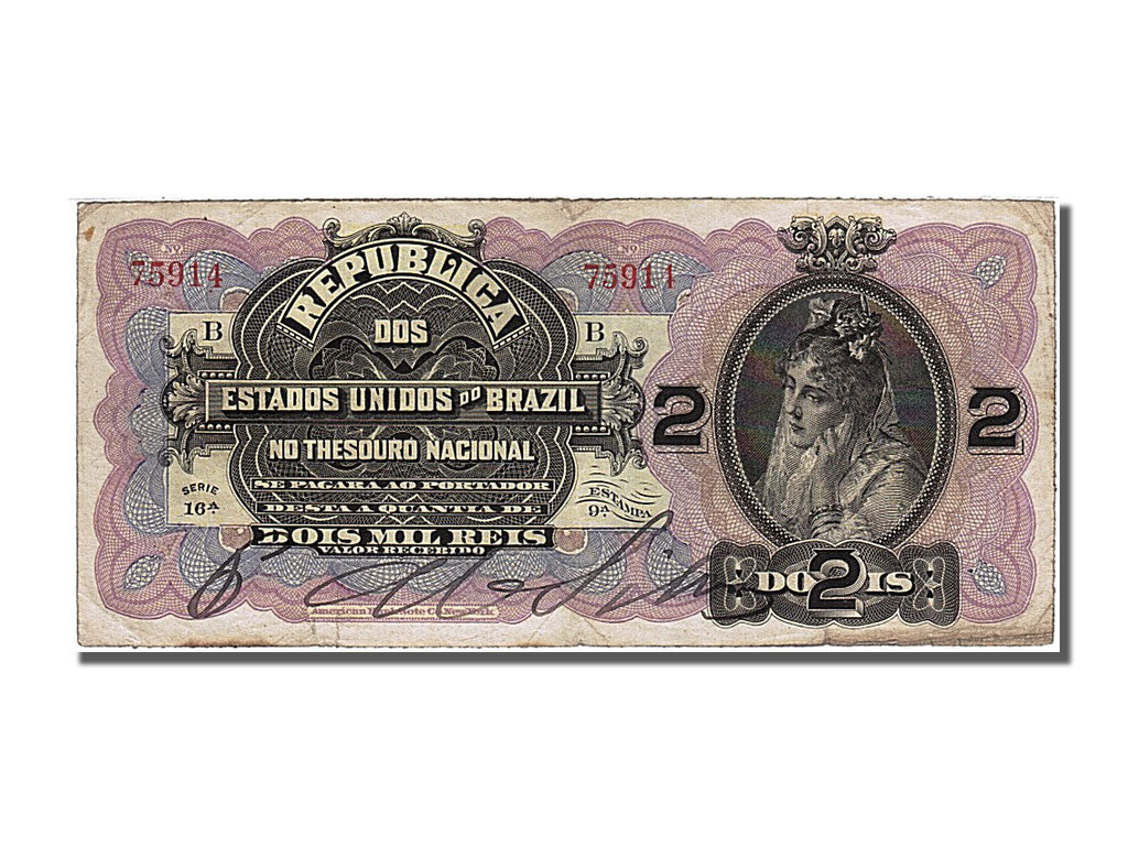 Banknote, Brazil, 2 Mil Reis, 1900, EF(40-45)