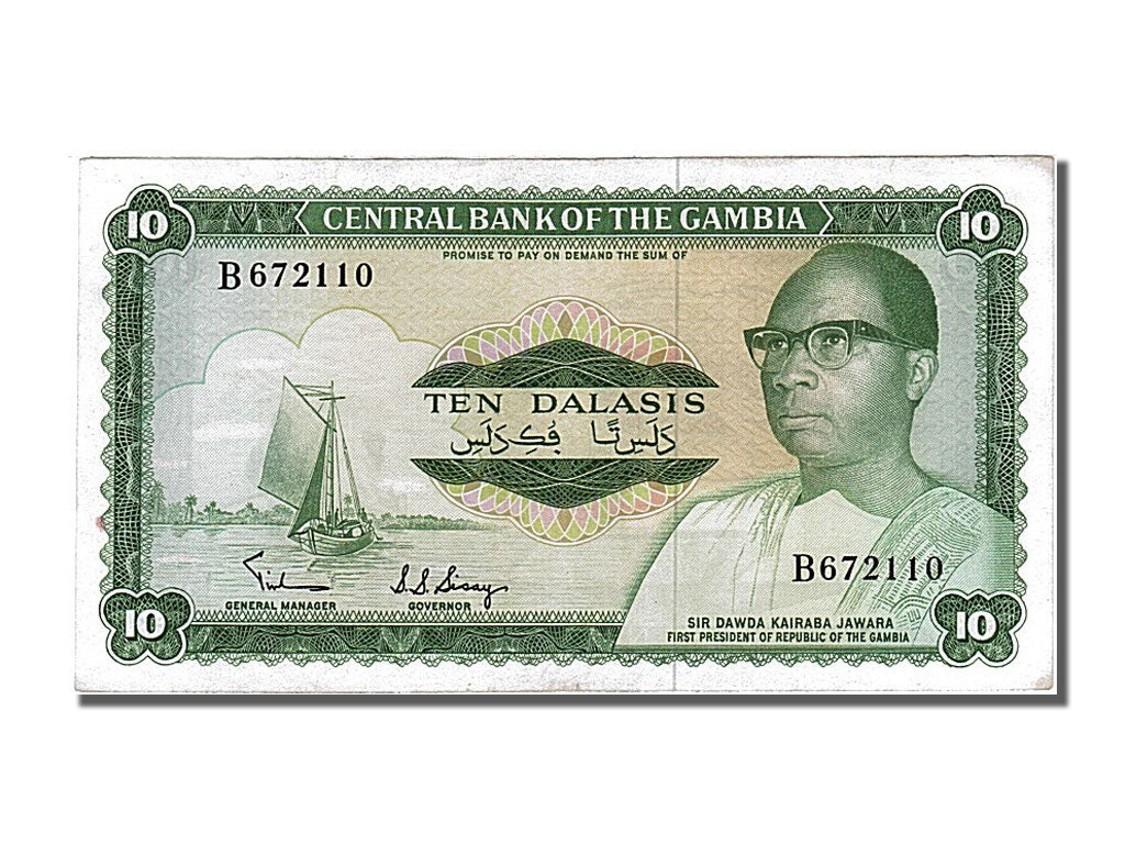 Banknote, Gambia, 10 Dalasis, 1971, AU(50-53)