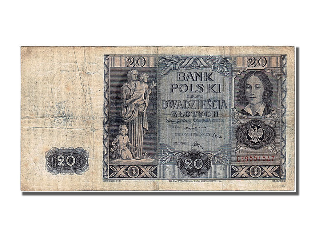 Banknot, Polska, 20 Zlotych, 1936, 1936-11-11, AU(50-53)