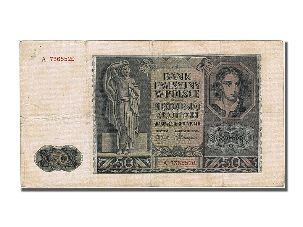 Banknote, Poland, 50 Zlotych, 1941, 1941-08-01, EF(40-45)