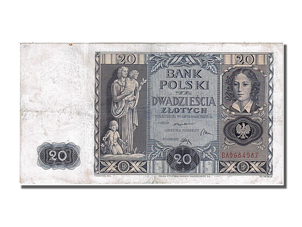 Banknote, Poland, 20 Zlotych, 1936, 1936-11-11, AU(50-53)
