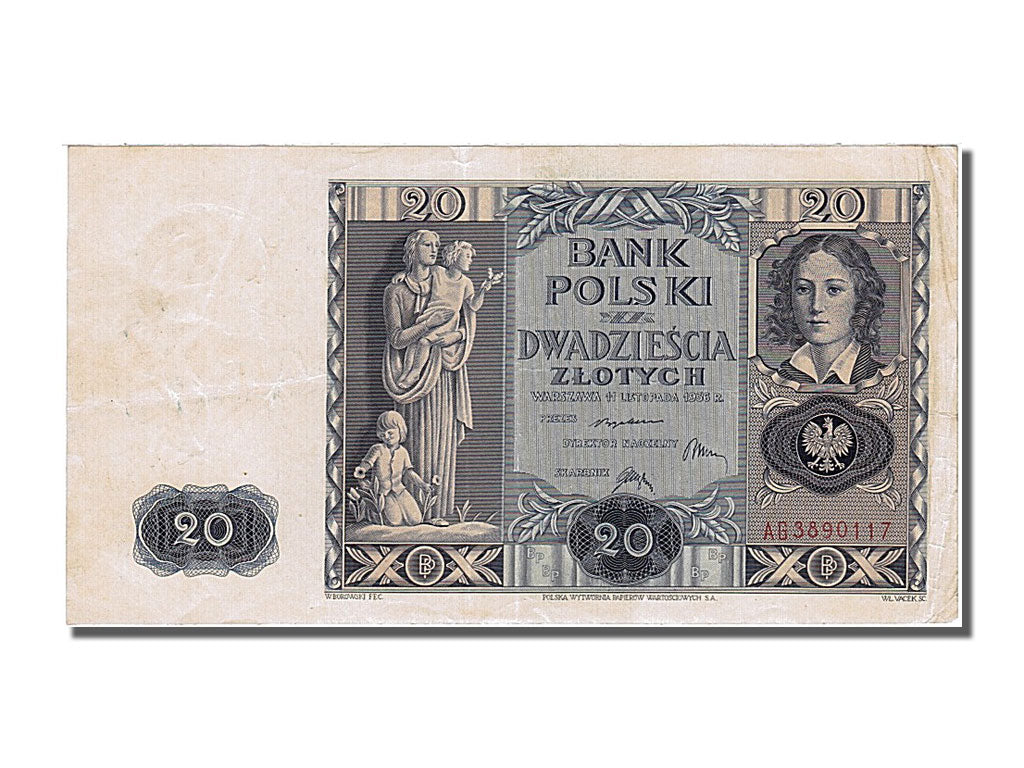 Banknote, Poland, 20 Zlotych, 1936, 1936-11-11, AU(55-58)