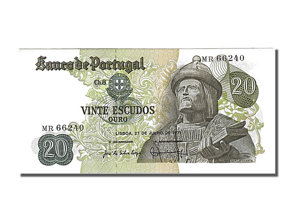 Banknote, Portugal, 20 Escudos, 1971, 1971-07-27, UNC(65-70)
