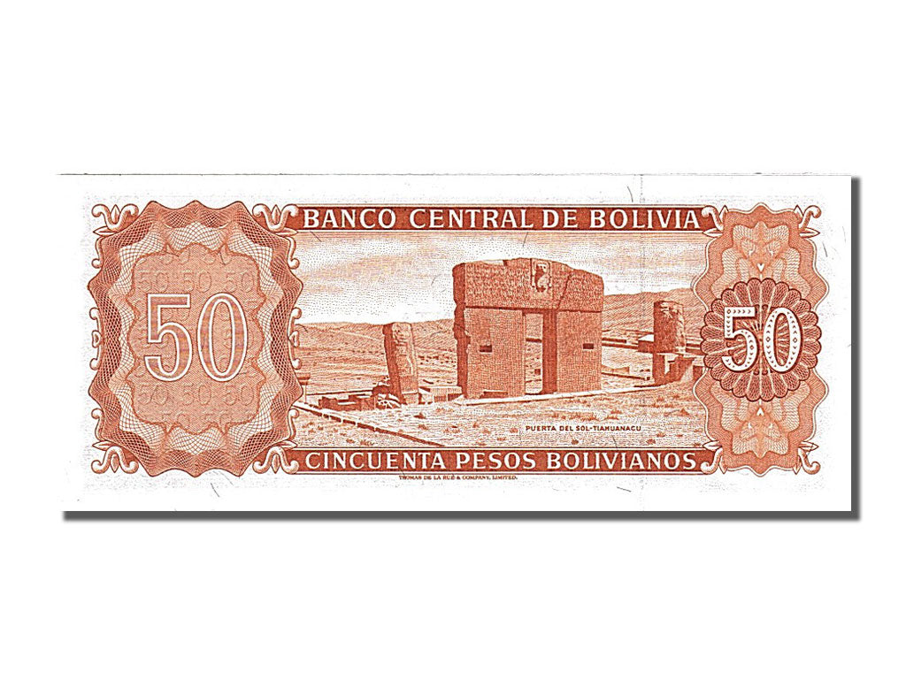 Geldschein, Bolivien, 50 Pesos Bolivianos, 1962, 1962-07-13, UNZ