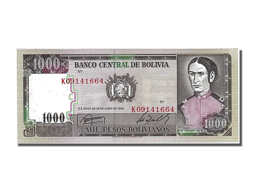 Banconote, Bolivia, 1000 Pesos Bolivianos, 1982, 1982-06-25, FDS