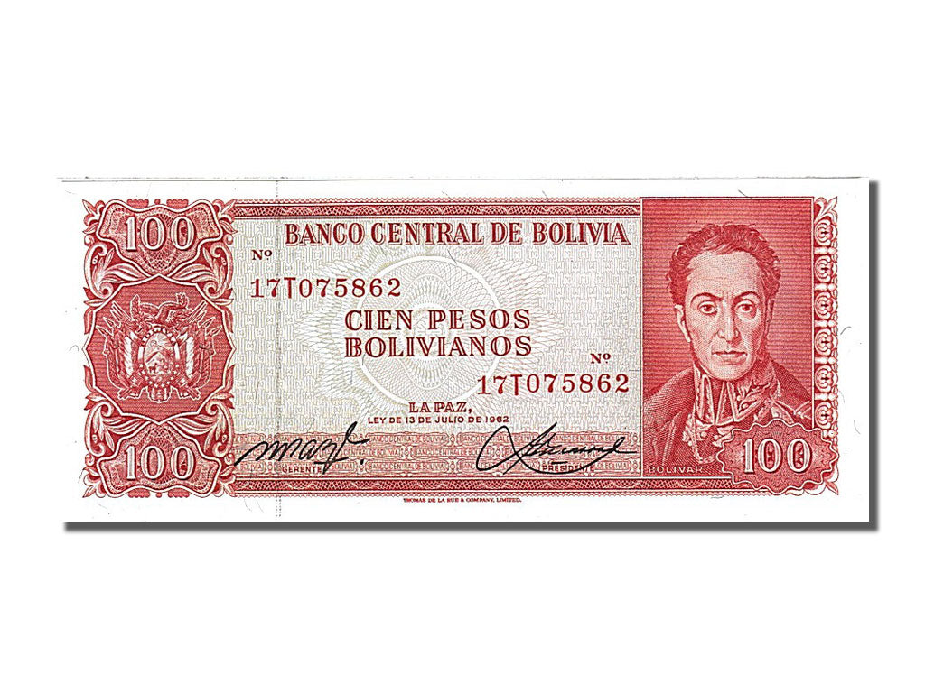 Geldschein, Bolivien, 100 Pesos Bolivianos, 1962, 1962-07-13, UNZ