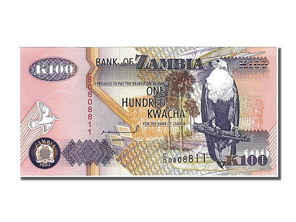Banknote, Zambia, 100 Kwacha, 1992, UNC(65-70)