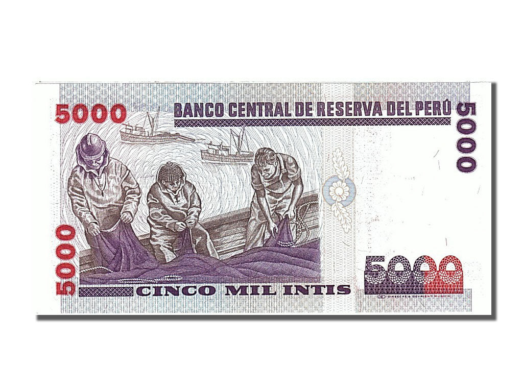 Geldschein, Peru, 5000 Intis, 1988, 1988-06-28, UNZ