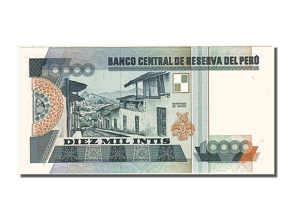 Banknote, Peru, 10,000 Intis, 1988, 1988-06-28, UNC(65-70)