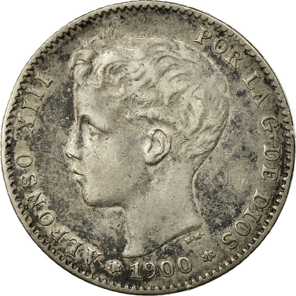 Hiszpania, Alfonso XIII, Peseta, 1900, Madrid, Srebro, EF(40-45), KM:706