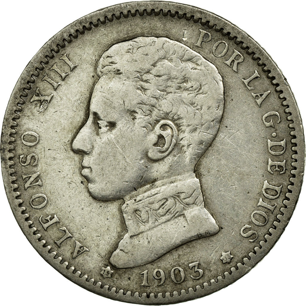 Espagne, Alfonso XIII, Peseta, 1903, Madrid, Argent, TB+, KM:721