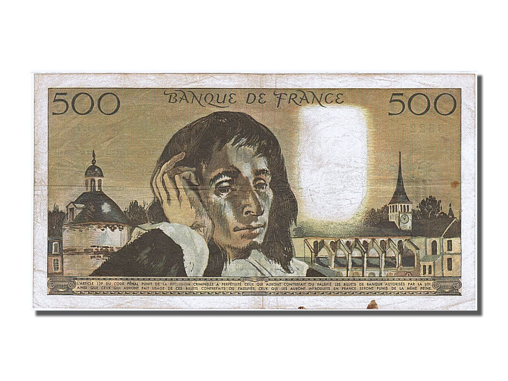Banknote, France, 500 Francs, 500 F 1968-1993 ''Pascal'', 1968, 1968-12-05
