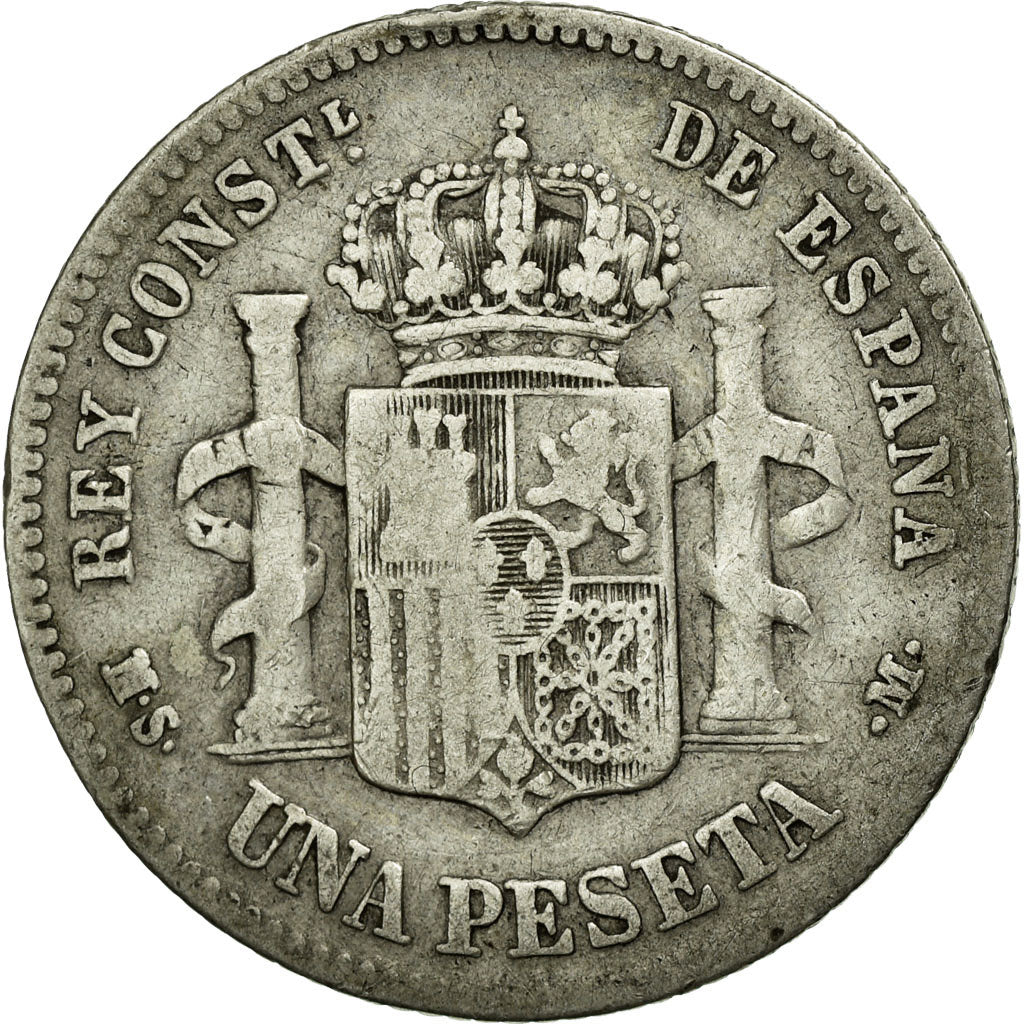 Coin, Spain, Alfonso XII, Peseta, 1882, VF(20-25), Silver, KM:686