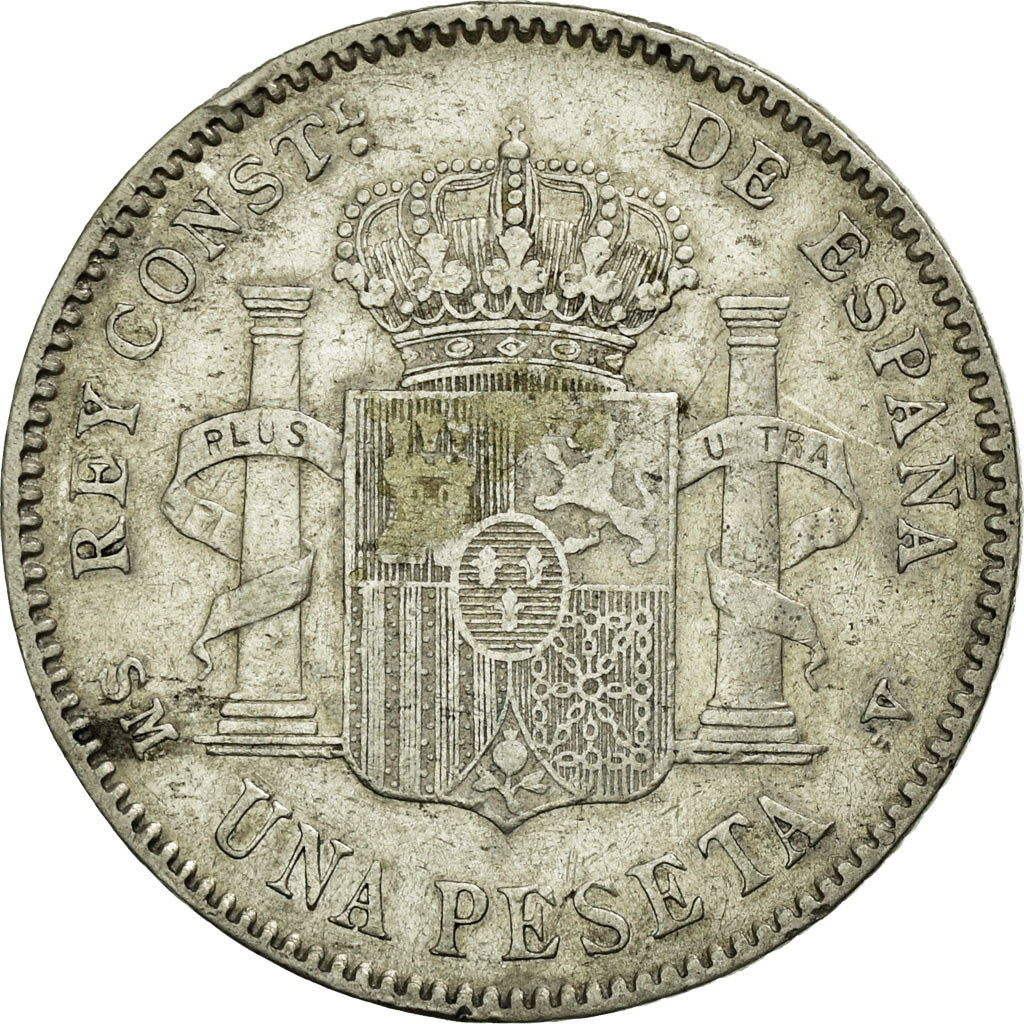 Moneta, Hiszpania, Alfonso XIII, Peseta, 1900, EF(40-45), Srebro, KM:706