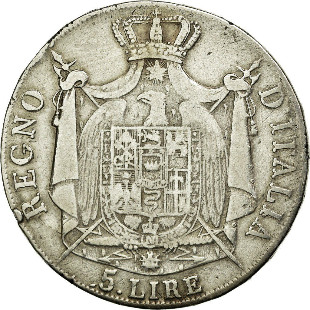 Moneta, STATI ITALIANI, KINGDOM OF NAPOLEON, Napoleon I, 5 Lire, 1808, Milan