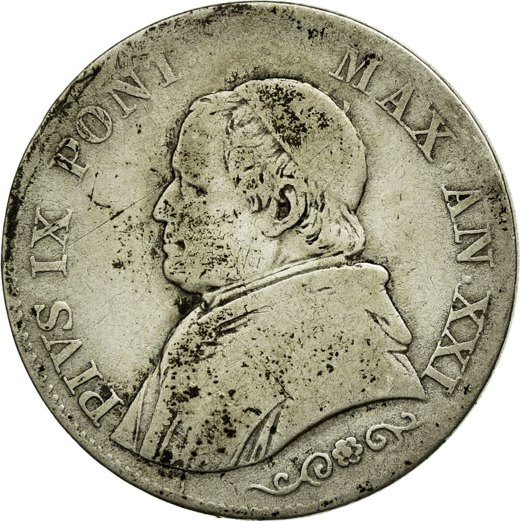 Moneta, DEPARTAMENTY WŁOSKIE, PAPAL STATES, Pius IX, Lira, 1866, Roma