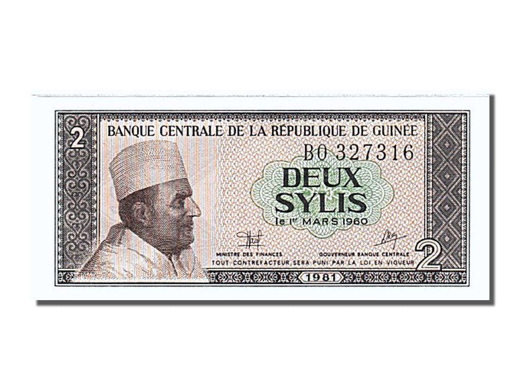 Banknote, Guinea, 2 Sylis, 1981, UNC(65-70)