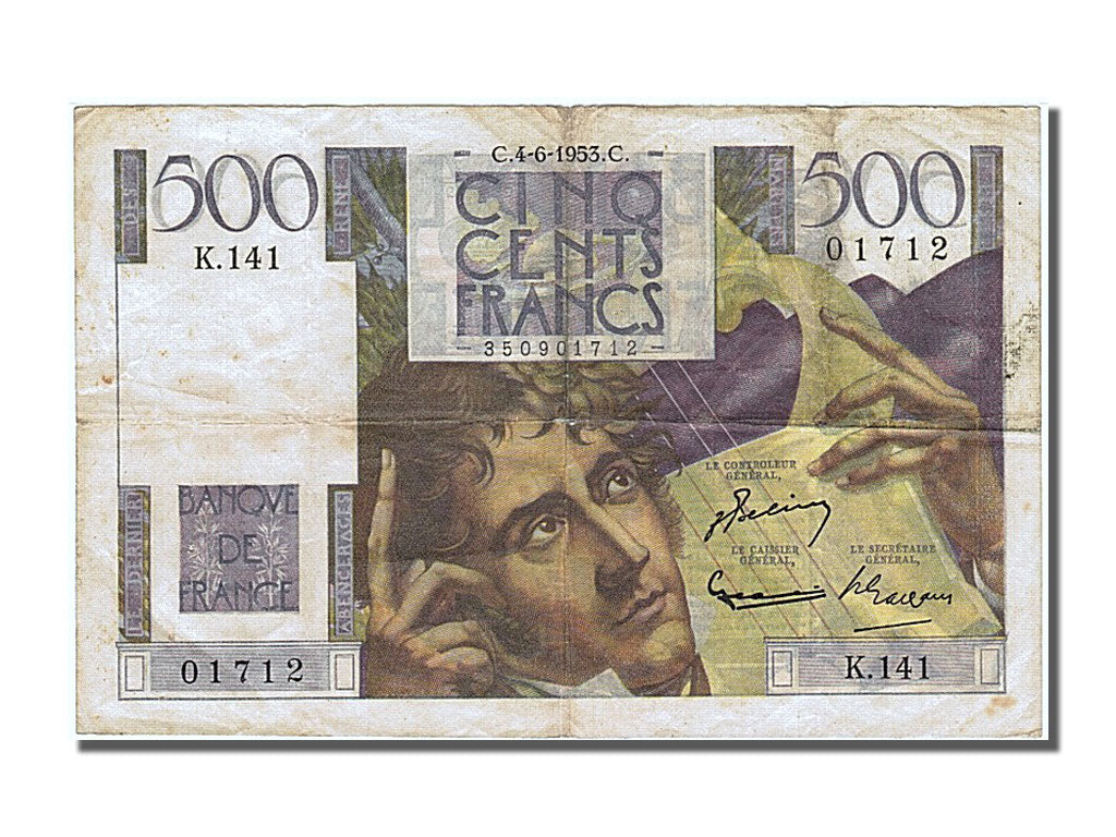 Banconote, Francia, 500 Francs, 500 F 1945-1953 ''Chateaubriand'', 1953