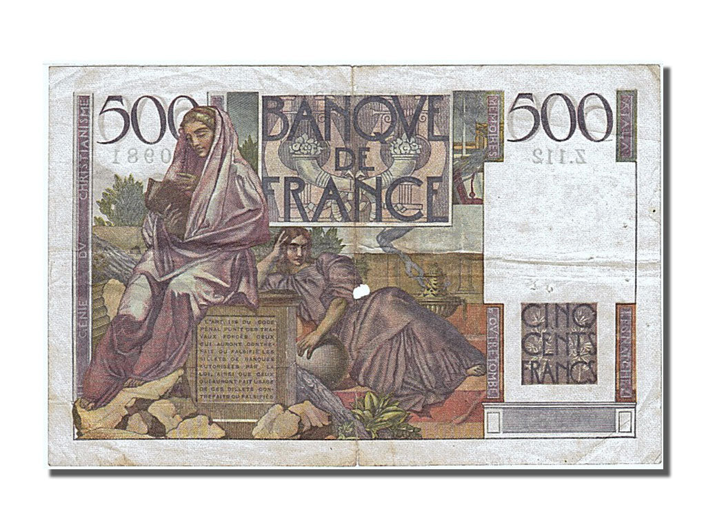 Banknote, France, 500 Francs, 500 F 1945-1953 ''Chateaubriand'', 1952