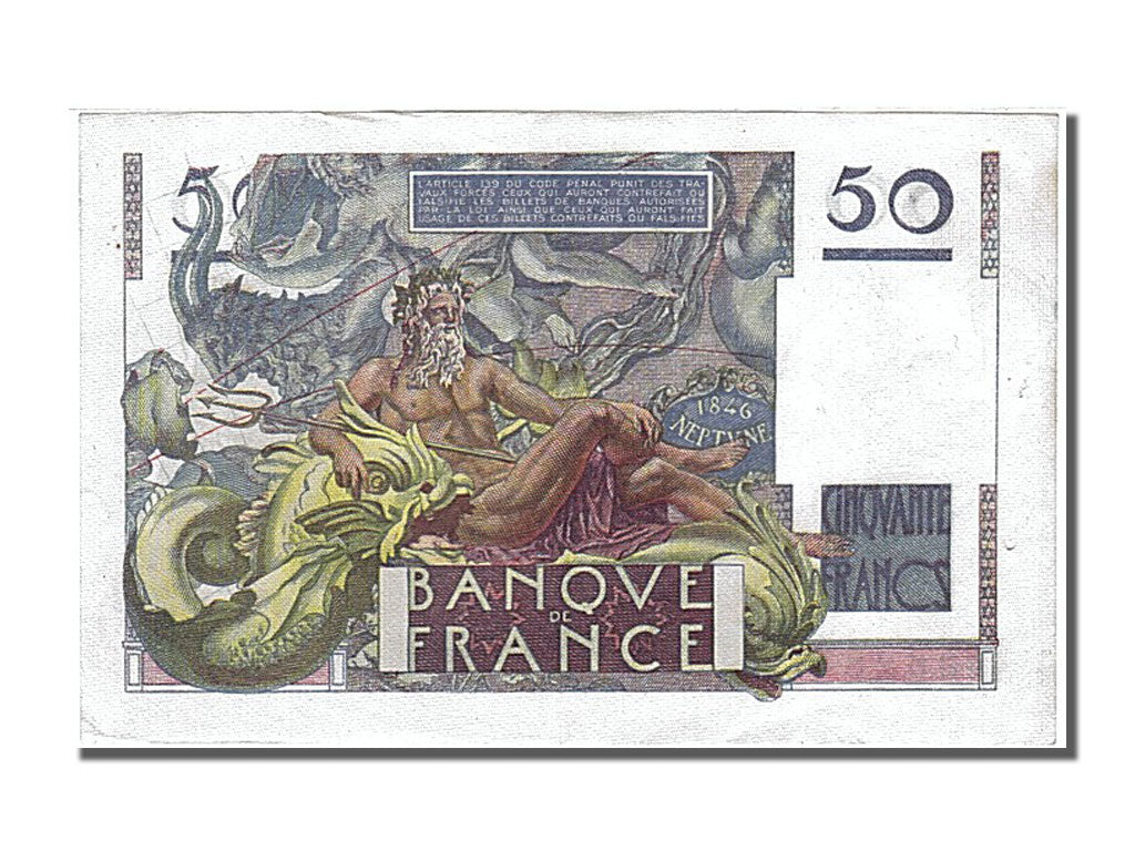 Banknote, France, 50 Francs, 50 F 1946-1951 ''Le Verrier'', 1946, 1946-03-28