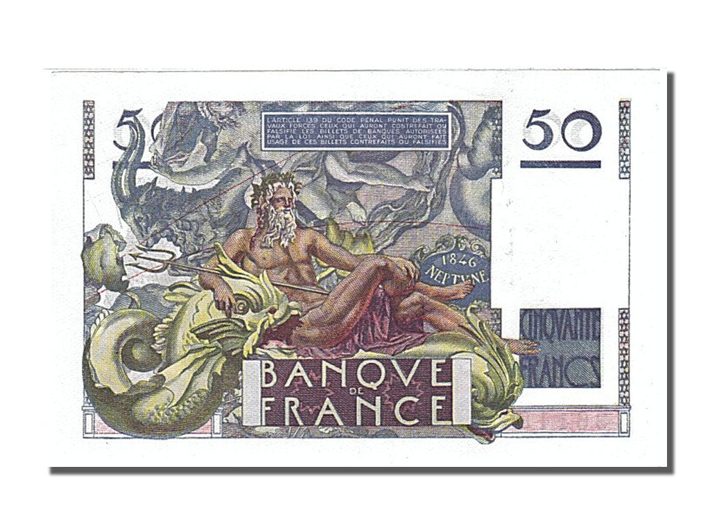 Banknote, France, 50 Francs, 50 F 1946-1951 ''Le Verrier'', 1946, 1946-05-31