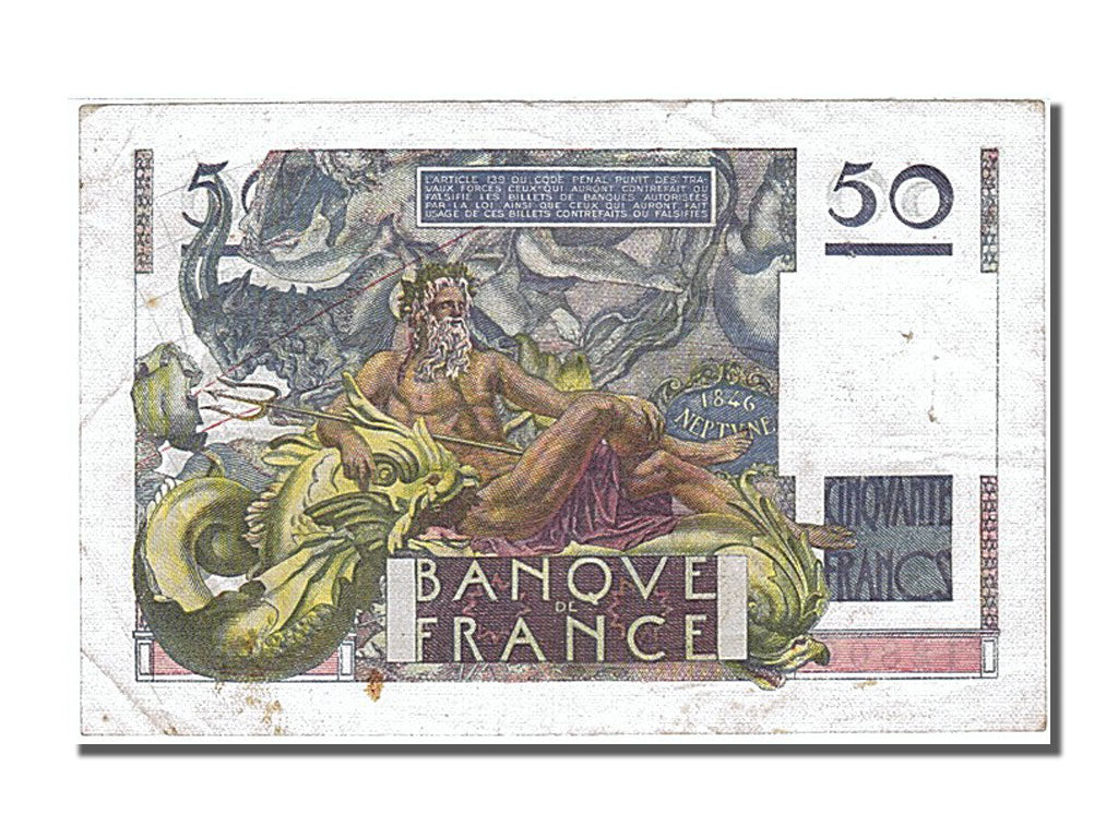 Banknote, France, 50 Francs, 50 F 1946-1951 ''Le Verrier'', 1948, 1948-04-08