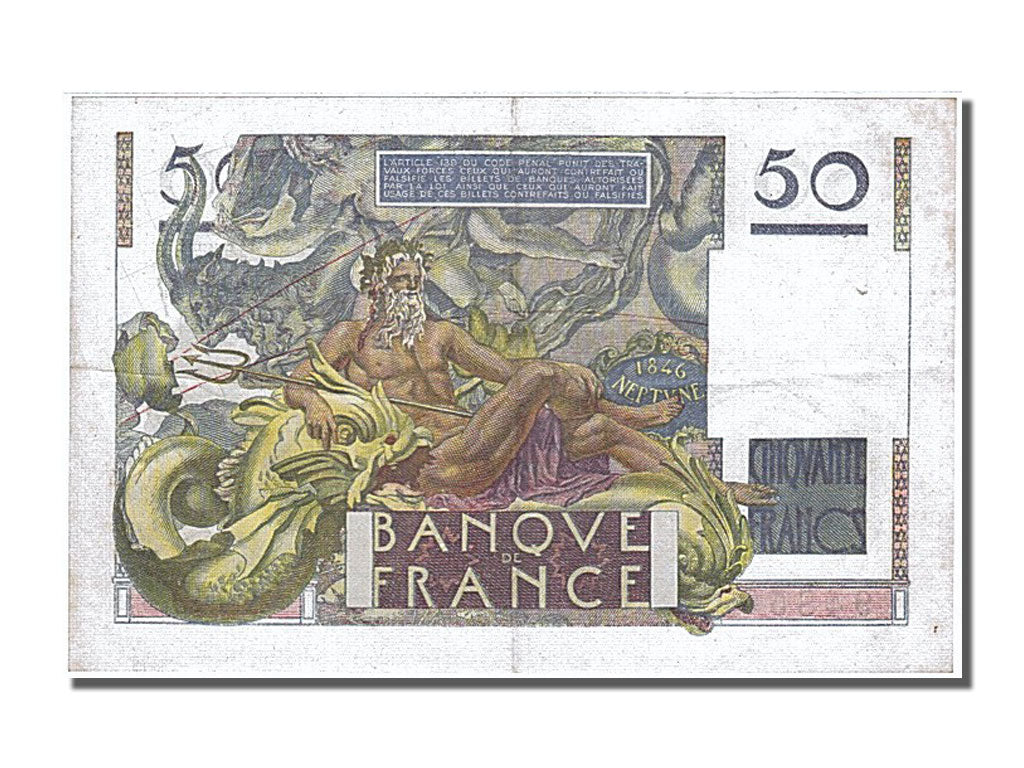 Banknote, France, 50 Francs, 50 F 1946-1951 ''Le Verrier'', 1950, 1950-03-02