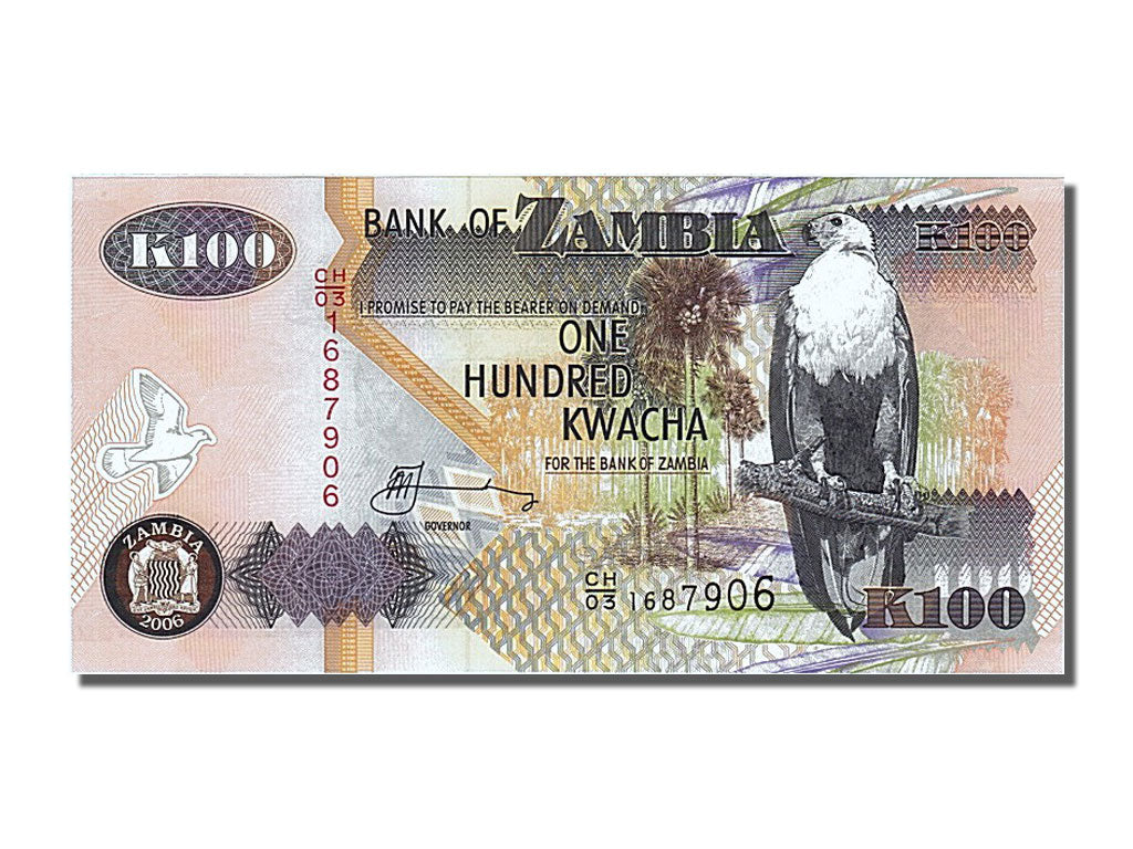 Banknot, Zambia, 100 Kwacha, 2002, UNC(65-70)