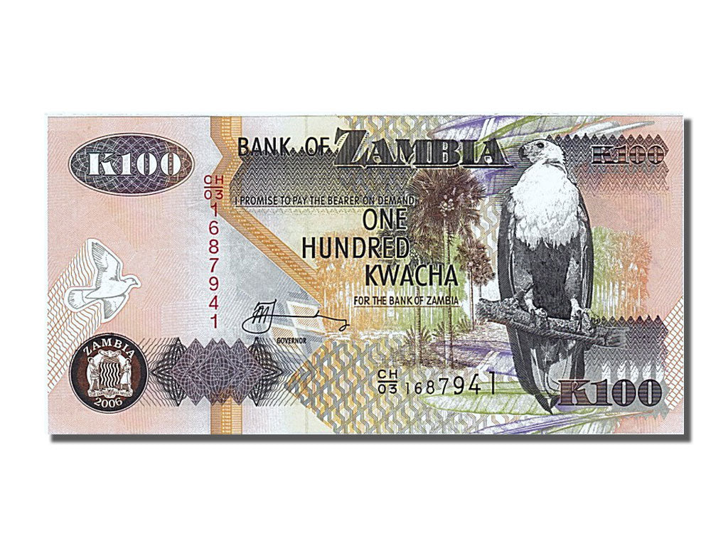 Billet, Zambie, 100 Kwacha, 2002, NEUF