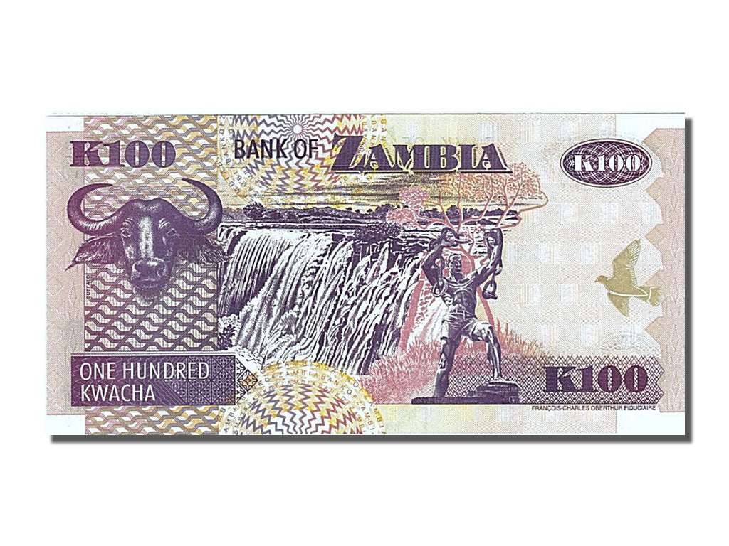 Billet, Zambie, 100 Kwacha, 2002, NEUF