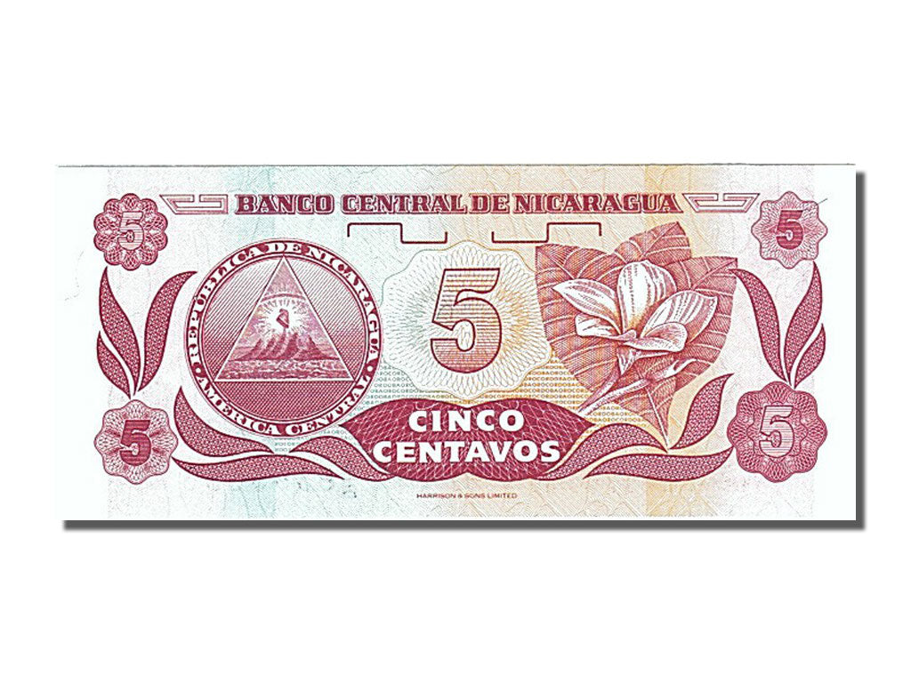 Banknot, Nicaragua, 5 Centavos, 1990, UNC(65-70)