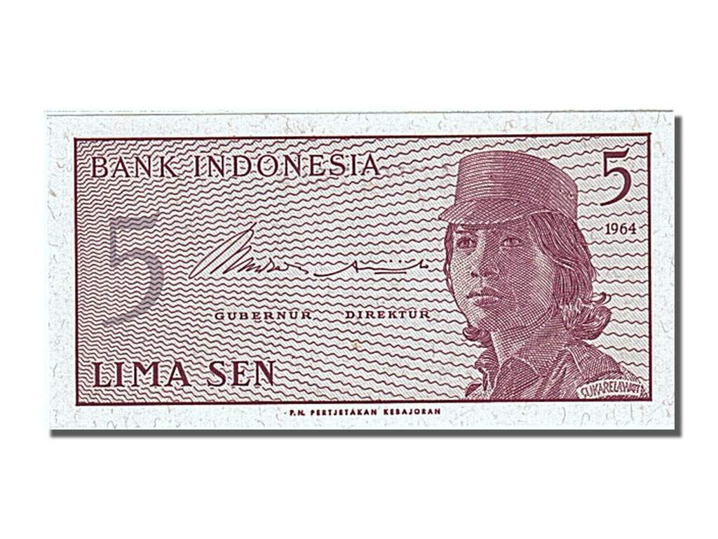 Billet, Indonésie, 5 Sen, 1964, NEUF