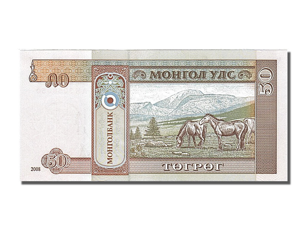 Banconote, Mongolia, 50 Tugrik, 2008, FDS